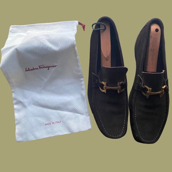 Salvatore Ferragamo Brown Suede Horsebit Loafers – Size 13.5 (Made in Italy) - Picture 2 of 6